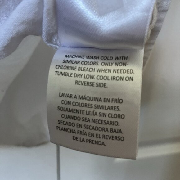 Tenth + Ocean Linen Shirt Mens L White Button Up Short Sleeve Camp Coastal - Picture 4 of 7